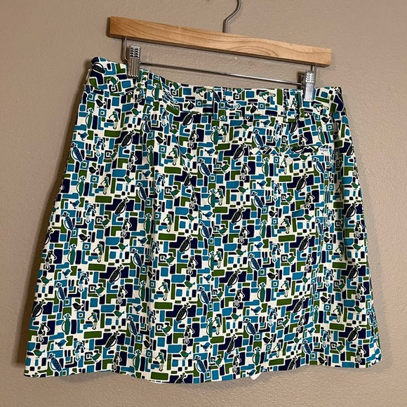 Liz Golf Midcentury Palm Sprigs Print Claiborne Skort/Skirt Size 12 - Picture 2 of 10